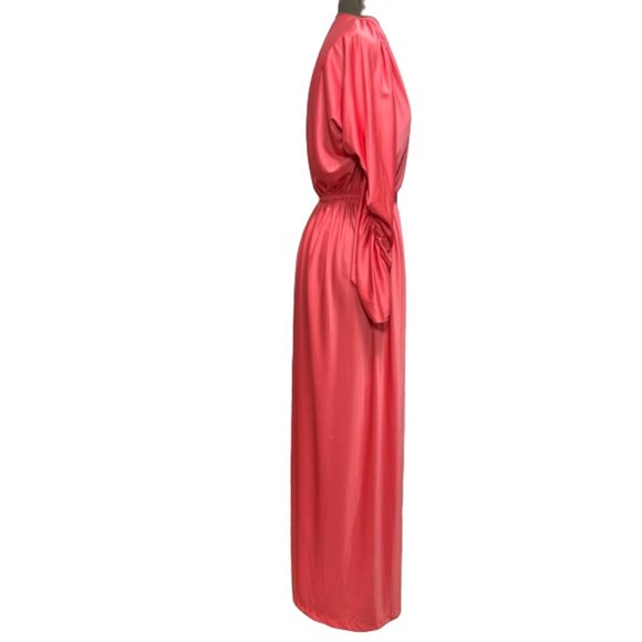 HALSTON IV Vintage Coral Wrap Dress With MatchingVersatile Sash/Wrap NWT - Picture 3 of 16